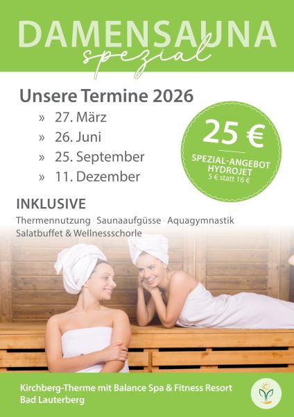 Damensauna spezial Termin 2026